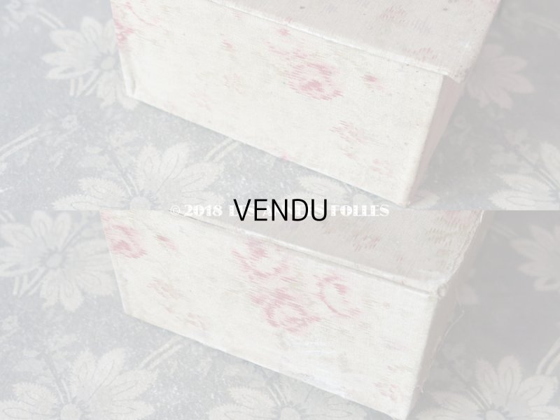 画像15: 1900年代 アンティーク カルトナージュチェスト  薔薇模様 ミラー付