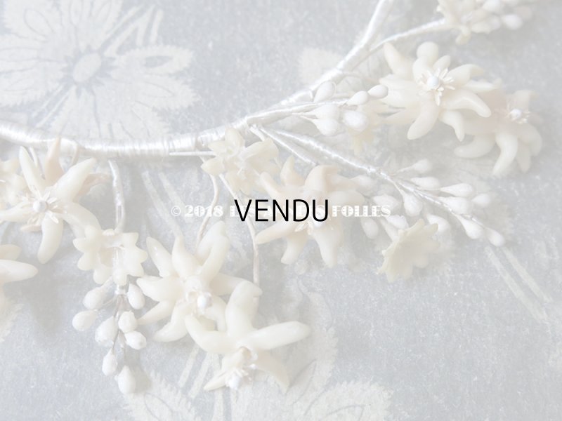 画像7: アンティーク エーデルワイス ワックスフラワーのヘッドリース  ティアラ