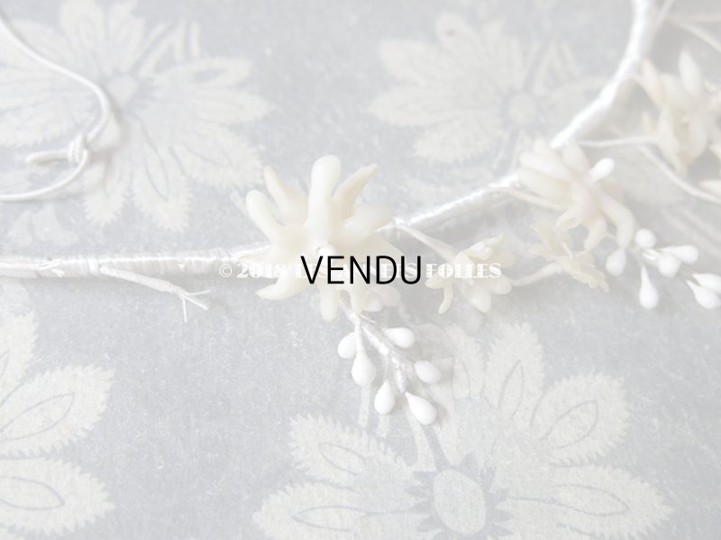 画像5: アンティーク エーデルワイス ワックスフラワーのヘッドリース  ティアラ