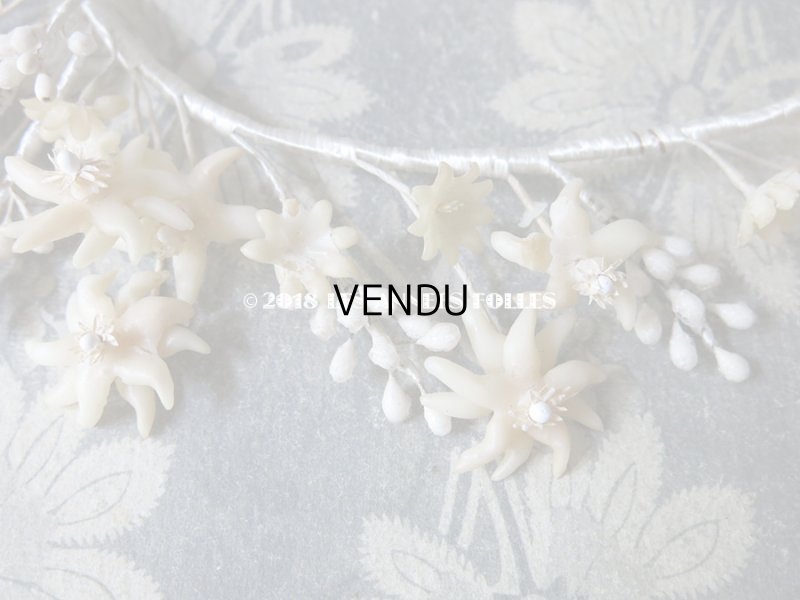 画像8: アンティーク エーデルワイス ワックスフラワーのヘッドリース  ティアラ