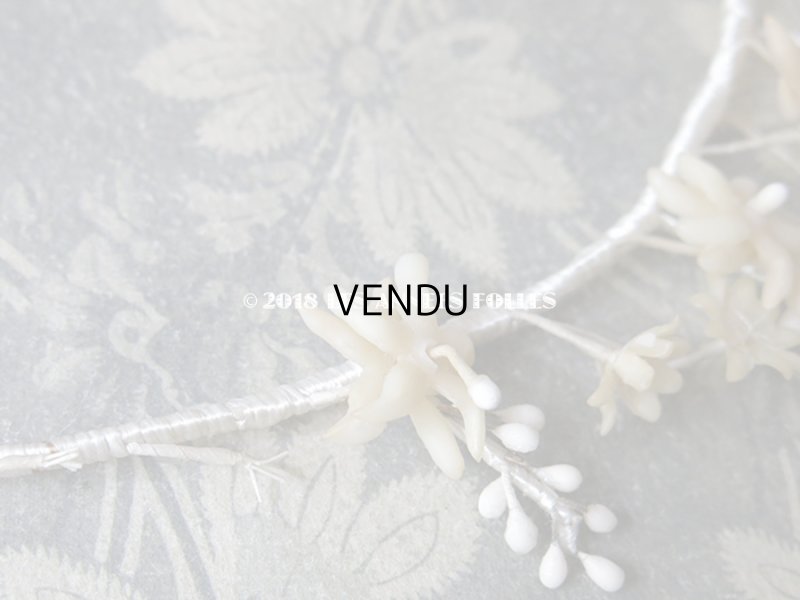 画像4: アンティーク エーデルワイス ワックスフラワーのヘッドリース  ティアラ