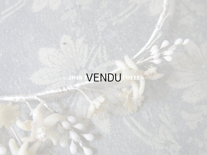 画像9: アンティーク エーデルワイス ワックスフラワーのヘッドリース  ティアラ