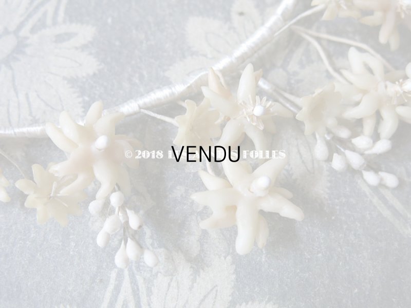 画像6: アンティーク エーデルワイス ワックスフラワーのヘッドリース  ティアラ