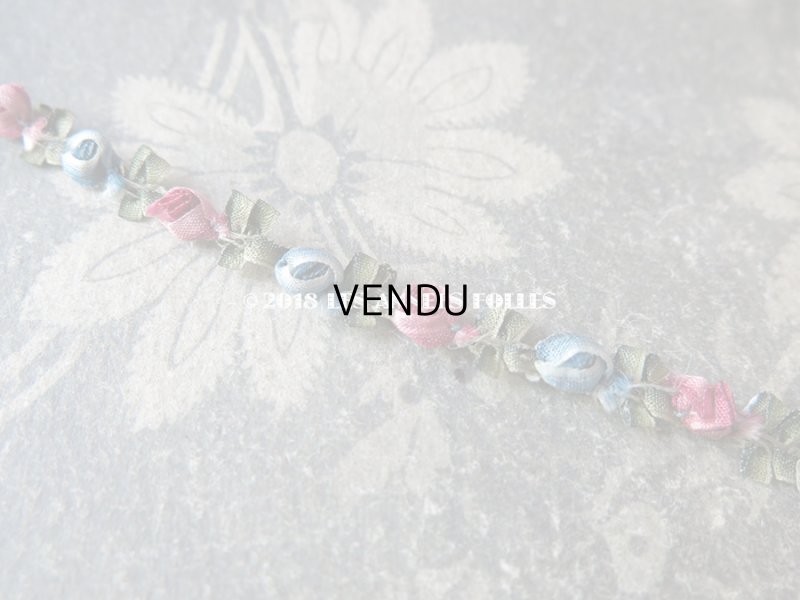 画像3: 19世紀末 アンティーク シルク製 ロココトリム 淡いピンク ロココリボン 43cm