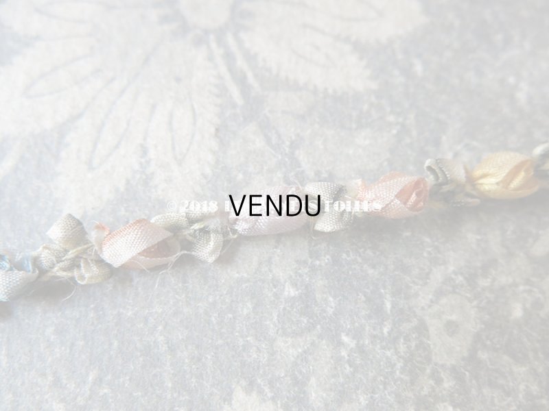 画像7: 19世紀末 アンティーク シルク製 ロココトリム 6色の薔薇 ロココリボン