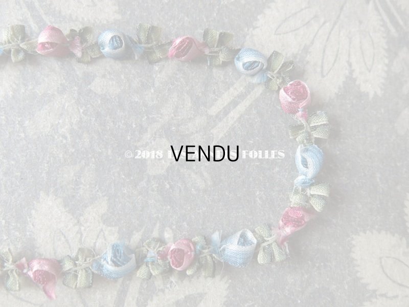 画像8: 19世紀末 アンティーク シルク製 ロココトリム 淡いピンク ロココリボン 43cm