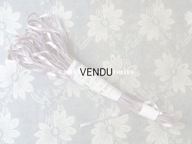 画像6: 19世紀末 アンティーク シルク製 極細 ベルベットリボン  ダブルフェイス 5mm幅 ラベンダー