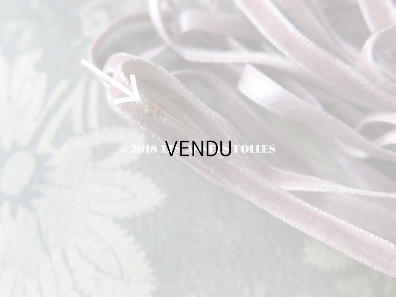 画像8: 19世紀末 アンティーク シルク製 極細 ベルベットリボン  ダブルフェイス 5mm幅 ラベンダー