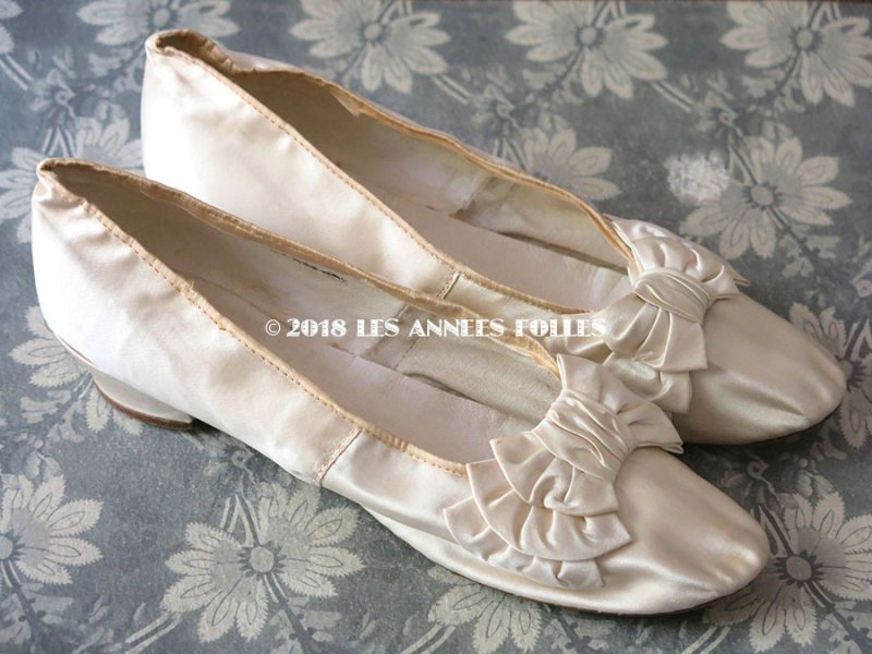 画像3: 19世紀末 アンティーク ウエディング シューズ - C.F.BALLY -