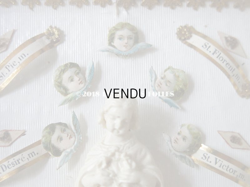 画像3: 19世紀 アンティーク ルリケール　聖遺物のガラスフレーム  聖人の遺品