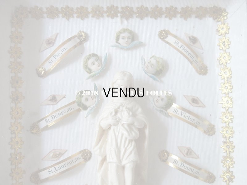 画像4: 19世紀 アンティーク ルリケール　聖遺物のガラスフレーム  聖人の遺品