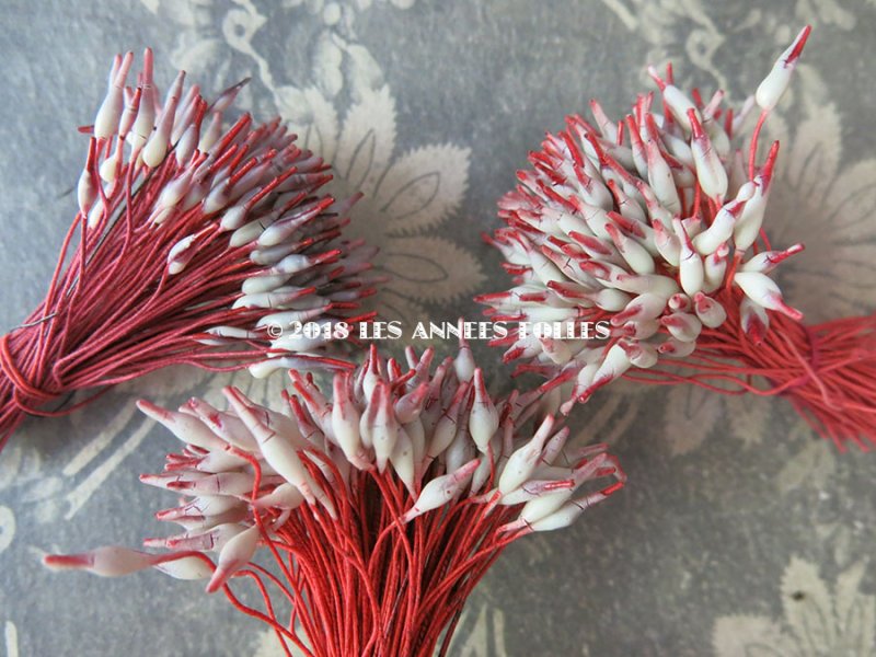 画像12: アンティーク ペップ  赤&ライトグレー コサージュ用 花芯 約140〜150ピース