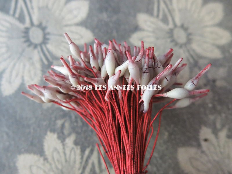 画像6: アンティーク ペップ  赤&ライトグレー コサージュ用 花芯 約140〜150ピース