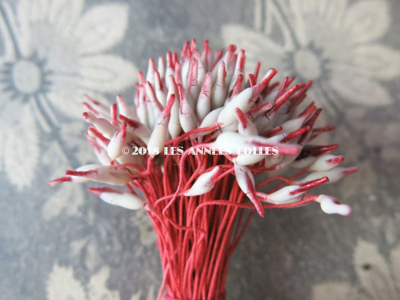 画像10: アンティーク ペップ  赤&ライトグレー コサージュ用 花芯 約140〜150ピース