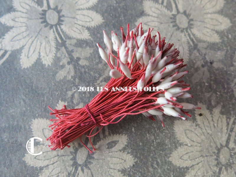 画像8: アンティーク ペップ  赤&ライトグレー コサージュ用 花芯 約140〜150ピース