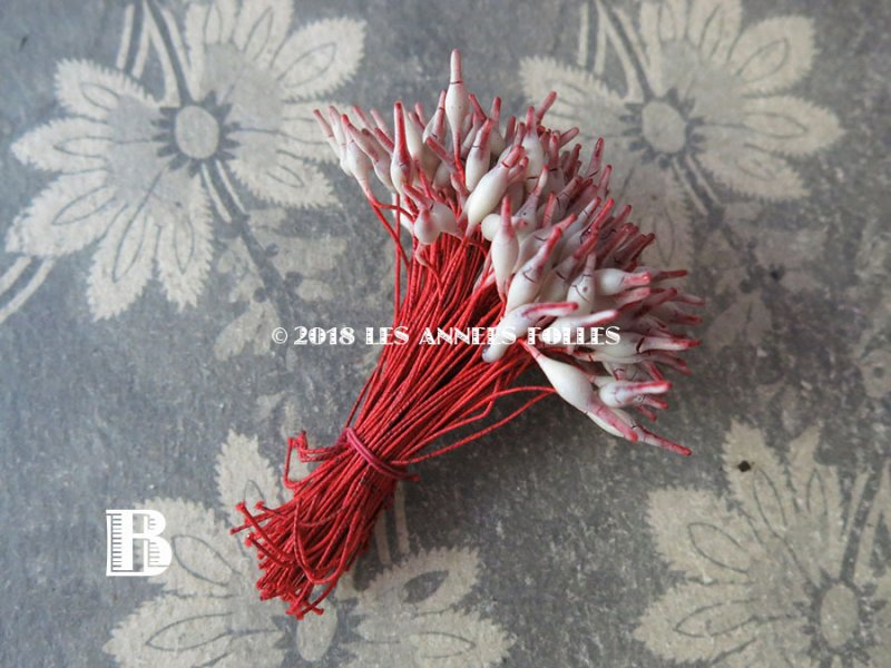 画像5: アンティーク ペップ  赤&ライトグレー コサージュ用 花芯 約140〜150ピース