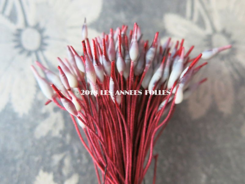 画像4: アンティーク ペップ  赤&ライトグレー コサージュ用 花芯 約140〜150ピース