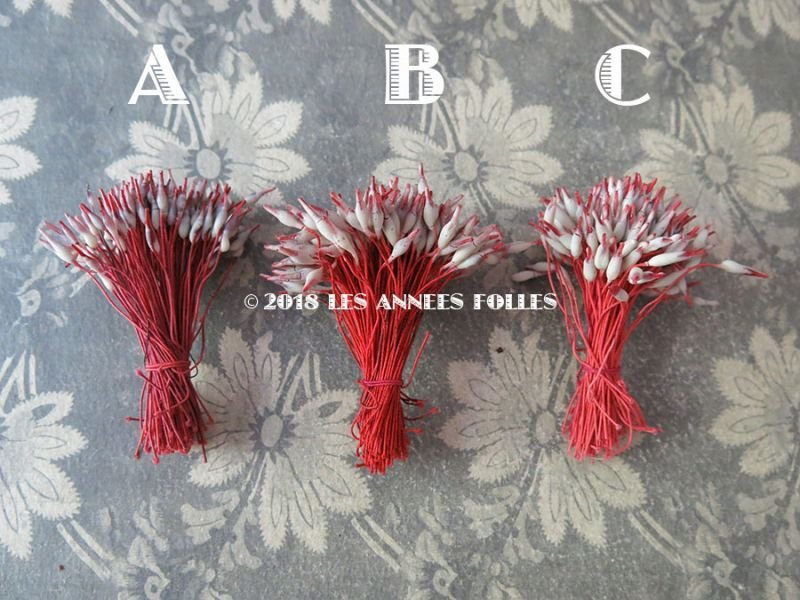 画像11: アンティーク ペップ  赤&ライトグレー コサージュ用 花芯 約140〜150ピース