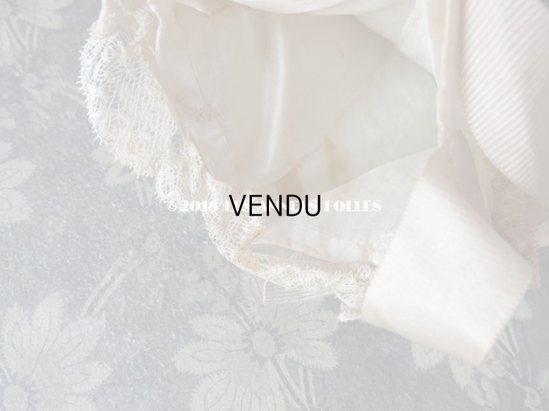 画像10: 1900年代 アンティーク コミュニオンのオモニエール ピンクベージュのリボン モノグラム【R】