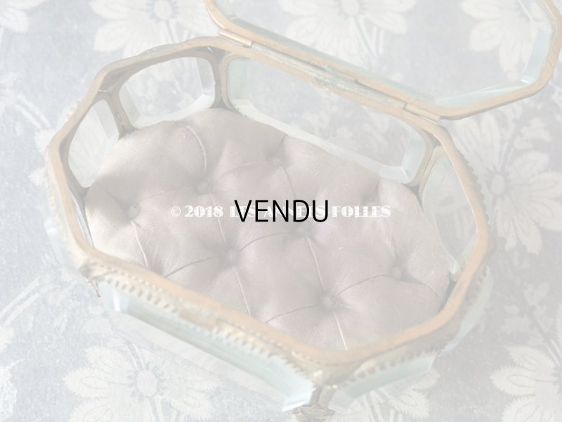 画像11: 19世紀 アンティーク ジュエリーボックス　オクタゴナル　スモーキーパープルのクッション