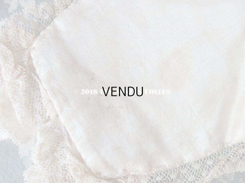 画像7: 1900年代 アンティーク コミュニオンのオモニエール ピンクベージュのリボン モノグラム【R】