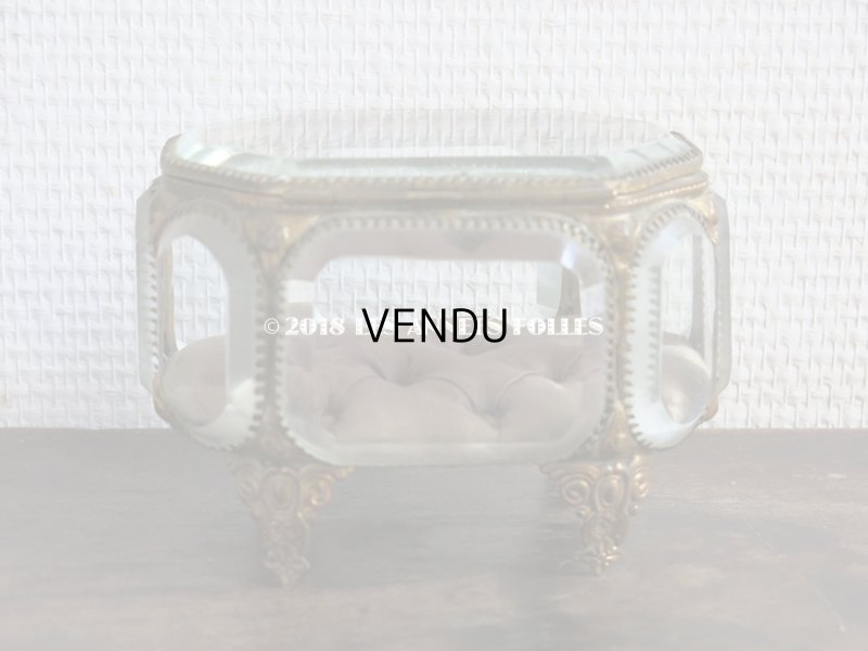 画像4: 19世紀 アンティーク ジュエリーボックス　オクタゴナル　スモーキーパープルのクッション