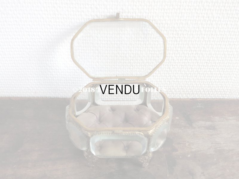 画像7: 19世紀 アンティーク ジュエリーボックス　オクタゴナル　スモーキーパープルのクッション