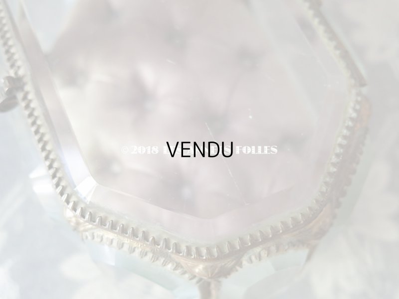 画像12: 19世紀 アンティーク ジュエリーボックス　オクタゴナル　スモーキーパープルのクッション