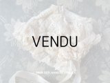 アンティーク ドール用 淡いピンクの薔薇のモチーフとレースのボネ