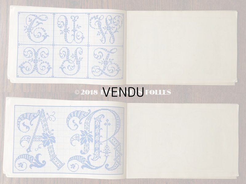 画像4: アンティーク アルファベットの刺繍図案帳 草花 N 217 ALPHABETS VARIES - N.ALEXANDRE&CIE. MAURICE LAJEUNESSE SUCCR. -