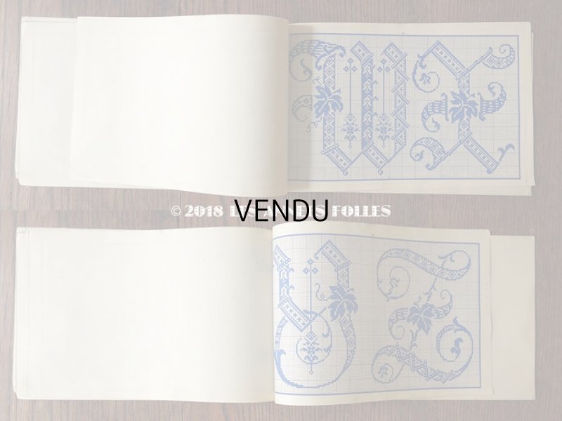 画像7: アンティーク アルファベットの刺繍図案帳 草花 N 217 ALPHABETS VARIES - N.ALEXANDRE&CIE. MAURICE LAJEUNESSE SUCCR. -