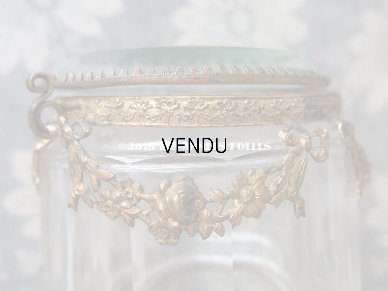 画像13: 19世紀 アンティーク パウダーケース　薔薇＆リボンのガーランド