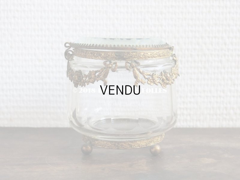 画像6: 19世紀 アンティーク パウダーケース　薔薇＆リボンのガーランド