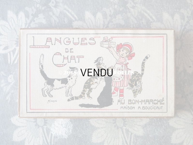 画像3: アンティーク ボンマルシェ ラングドシャのお菓子箱  LANGUES DE CHAT - AU BON MARCHE MAISON A.BOUCICAUT PARIS -