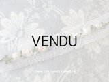 未使用 19世紀末 アンティーク シルク製 ロココトリム 3つの白い薔薇 ロココリボン 