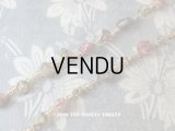 19世紀末 アンティーク メタル糸 & シルク製 ロココトリム 4色の薔薇 ロココリボン 60cm