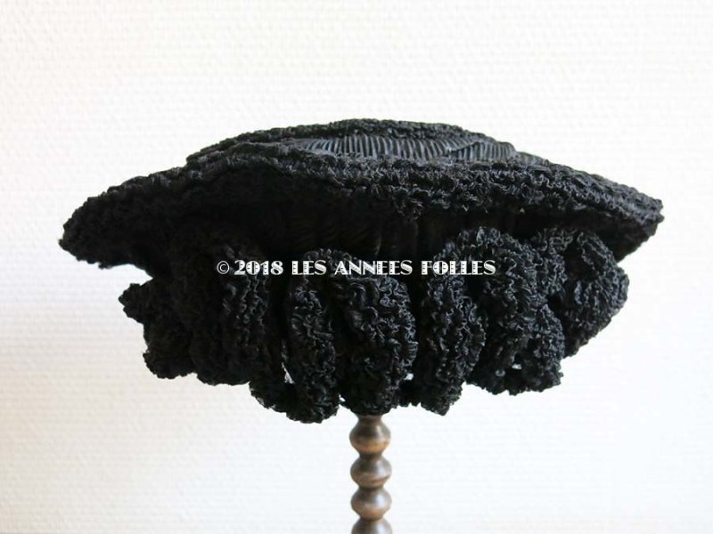 画像3: 18世紀末 アンティーク 帽子 クレープ素材 