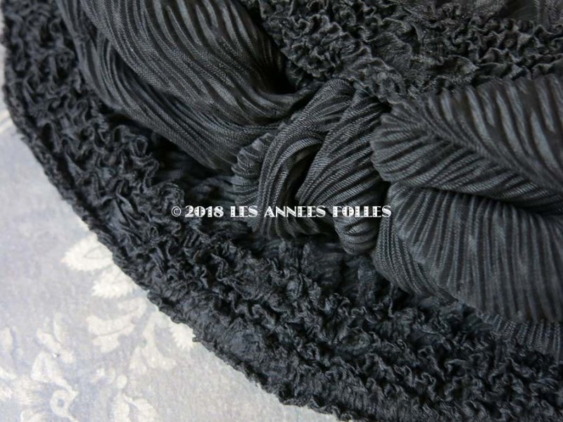 画像8: 18世紀末 アンティーク 帽子 クレープ素材 