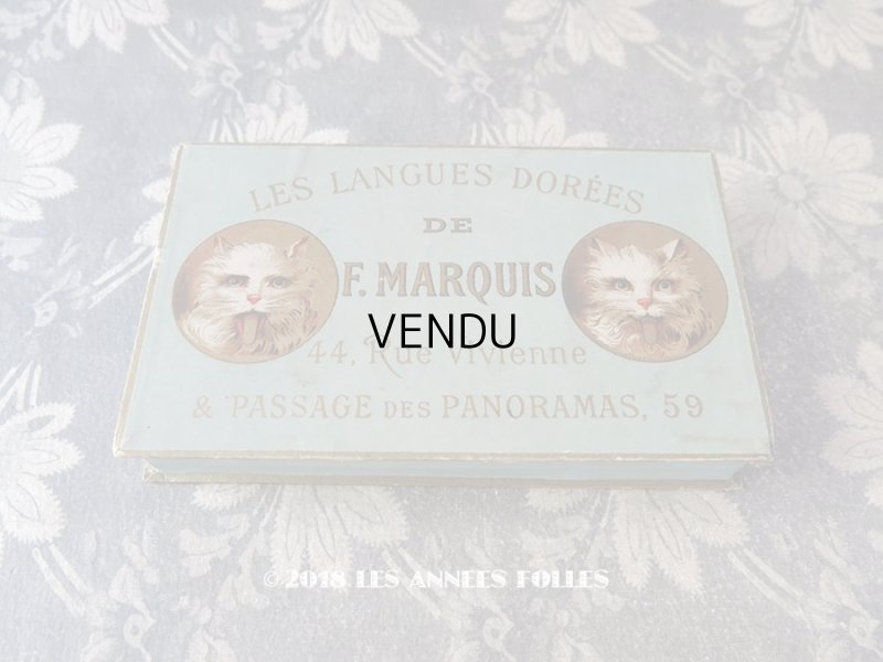 画像1: 19世紀 アンティーク 『ショコラ・フランソワ・ マルキ』　ラングドシャのお菓子箱  LES LANGUES DOREES DE F.MARQUIS - CHOCOLAT FRANCOIS MARQUIS PARIS -