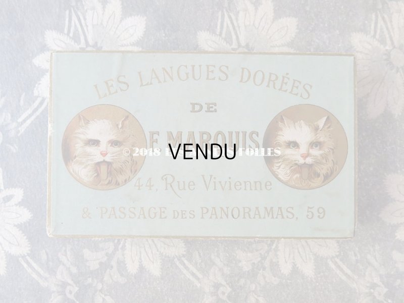 画像2: 19世紀 アンティーク 『ショコラ・フランソワ・ マルキ』　ラングドシャのお菓子箱  LES LANGUES DOREES DE F.MARQUIS - CHOCOLAT FRANCOIS MARQUIS PARIS -