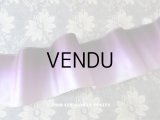 19世紀末 アンティーク シルク製 幅広リボン サテン＆ベルベット ダブルフェイス 1.25m　幅8.9cm