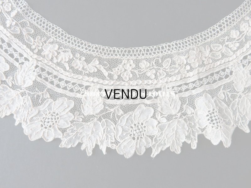 画像5: 19世紀末 アンティーク 子供用 アランソンレースの付け襟 ニードルレース 【 ポワン・ダランソン 】 