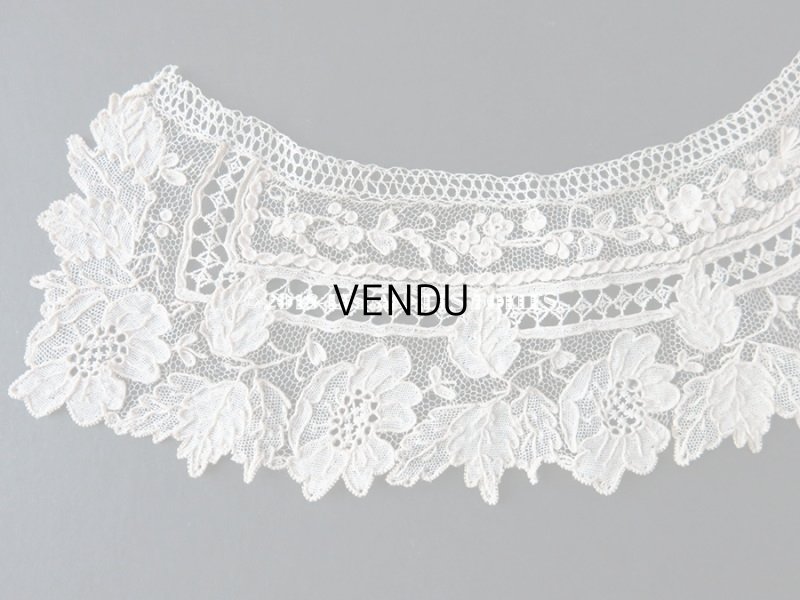 画像6: 19世紀末 アンティーク 子供用 アランソンレースの付け襟 ニードルレース 【 ポワン・ダランソン 】 