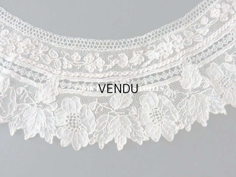 画像4: 19世紀末 アンティーク 子供用 アランソンレースの付け襟 ニードルレース 【 ポワン・ダランソン 】 