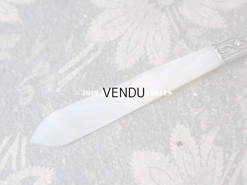 画像3: 1900年代 アンティーク シルバー＆シェル製　鈴蘭のブックマーク & ペーパーカッター  