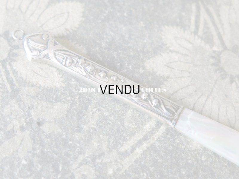 画像4: 1900年代 アンティーク シルバー＆シェル製　鈴蘭のブックマーク & ペーパーカッター  