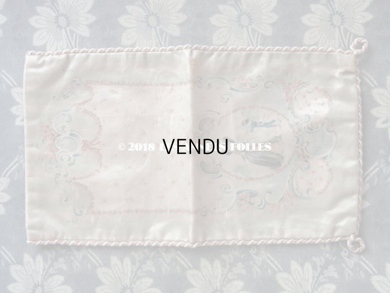 画像5: 19世紀 アンティーク 薔薇のガーランドのシルク製ポシェット お菓子袋 - Pâtisserie SEUGNOT PARIS -