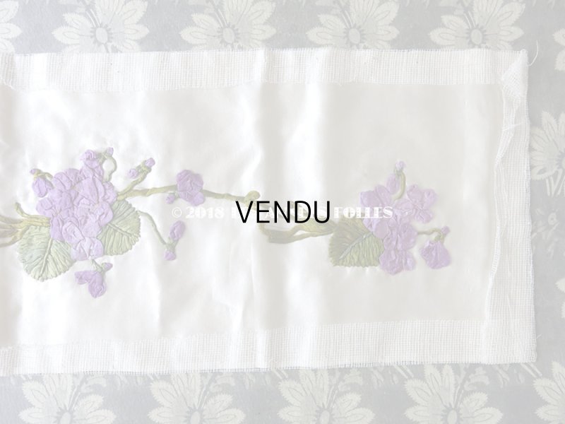 画像6: 未使用 19世紀末 アンティーク ドレス用 幅広 菫のリボン刺繍  1.21m 幅19.8cm