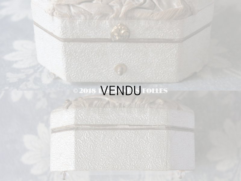 画像6: 19世紀 アンティーク ナポレオン3世時代 お菓子箱 ライムグレー 脚付き 木箱 ドラジェ & チョコレート 