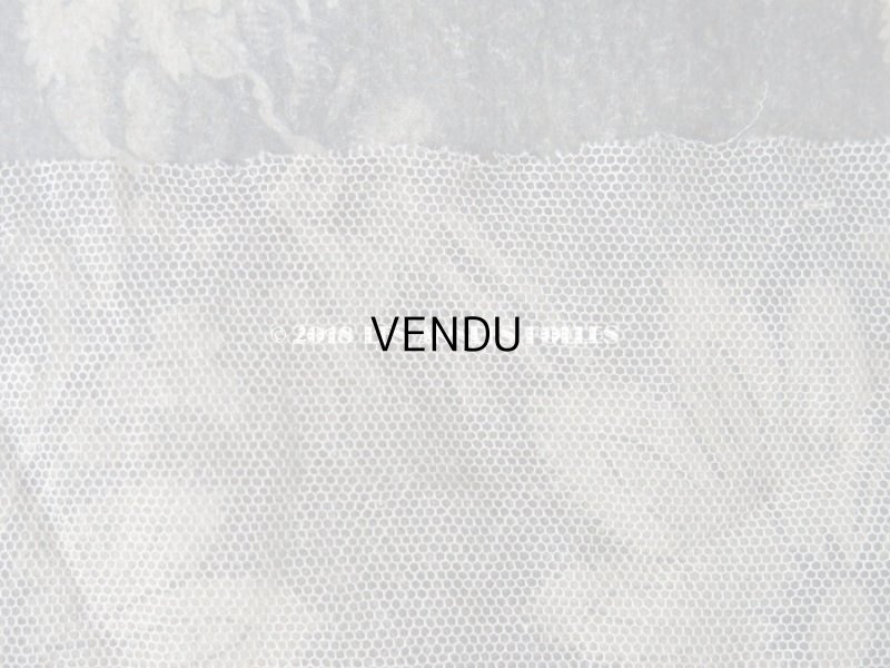 画像8: 1900年代 アンティーク 幅広 チュールレース 小さな花模様 エクリュ 1.08m 